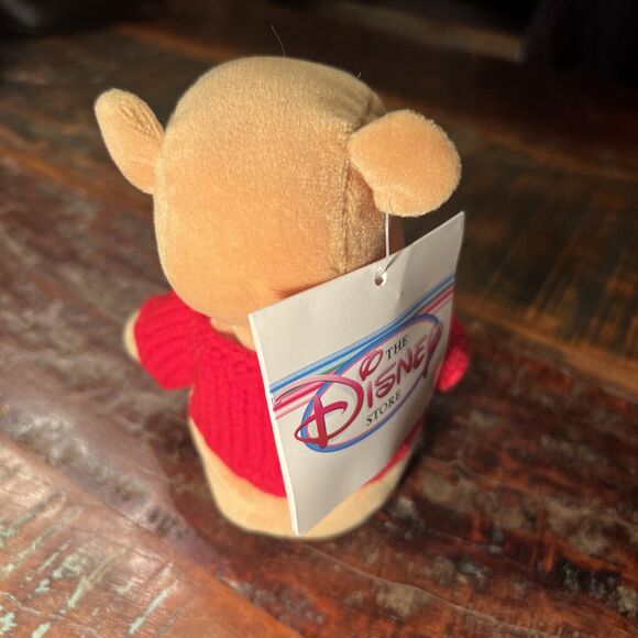 DISNEY "CUPID EEYORE" and "POOH WITH RED SWEATER" Bean Bag Plush New W/ Tags Vtg - Picture 4 of 11